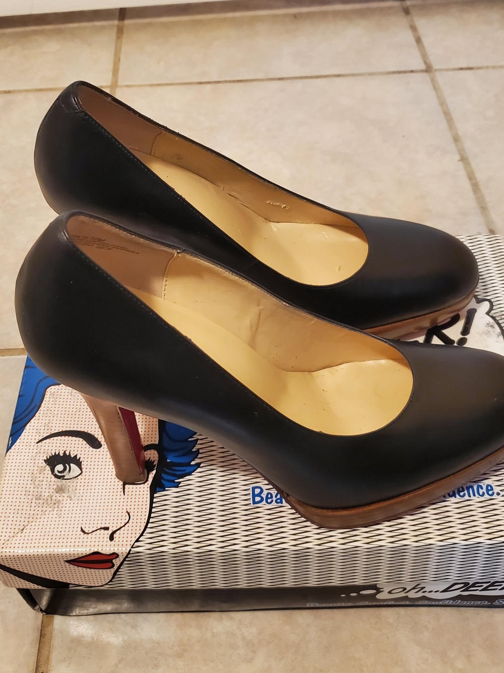 Oh Deer! Black Classic Round-Toe Red Bottom Pumps